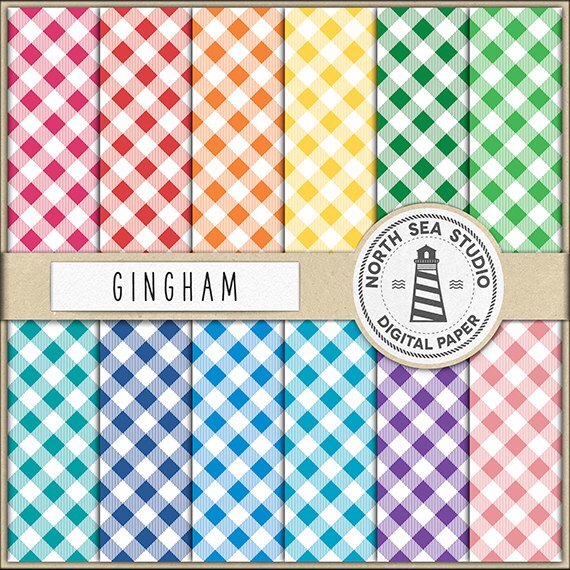 Picnic Patterns Gingham Digital Paper Gingham Paper Gingham