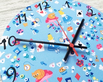 Alice in Wonderland Fabric Wall Clock