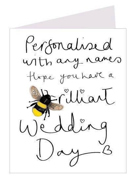 Personalised, hope you have a brilliant wedding day greeting card