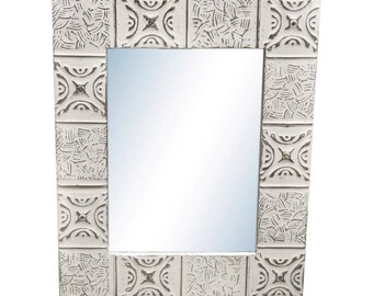 Basket Weave 22 in. x 28 in. Tin Mirror