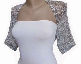Silver Bolero Shrug - Silver Bolero - Silver Shrug - Silver Wedding Bolero - Silver Wedding Shrug - Silver Bridal Bolero