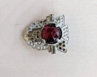 Vintage 30s/40s Dark Purple Art Deco Belt Buckle