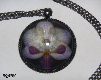 Real orchid pendant, Real Flower Necklace, Pink orchid Necklace, Purple orchid Necklace, Real orchid Pendant, Valentines day gift, Orchid