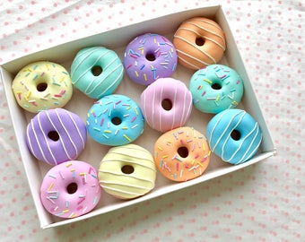 12 x 30g Pastel Doughnut Pattern Weights| AWARD WINNING | Great Sewing Gift for Birthdays | Handmade with Polymer Clay by Oh Sew Quaint |