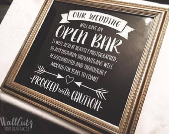 SVG wedding sign / Open Bar wedding sign / wedding shenanigans / Cricut Open Bar / Wedding digital file / wedding bar sign / png eps