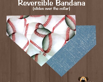 Reversible Dog Bandana | Over the Collar | Size XS | Option to Personalize