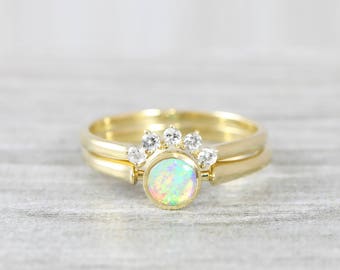 opal wedding band