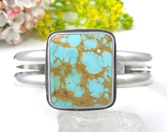 Royston Turquoise Cuff Bracelet - Sterling Silver Turquoise Cuff Bracelet - Royston Turquoise Cuff - Rustic cuff bracelet