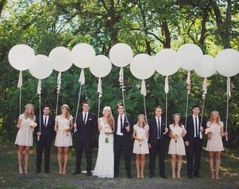 Set of 10 White HUGE 36" inch Balloon Latex Balloons Big Latex Balloon Wedding Wedding Decor & Party Balloon Supplies