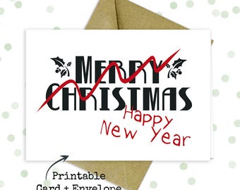 Late christmas card/ Funny printable card/ New years card/ Hilarious printable card/ Funny gag gift/ Funny christmas card/ Oops card