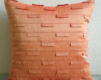 Orange Ocean - Pillow Sham Covers - 24x24 Inches Silk Pillow Sham Cover in Orange