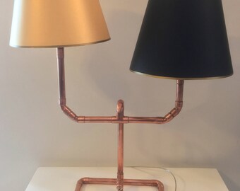 Copper Table Lamp | Desk Lamp | BedSide Lamp | Reading Lamp | Modern Lighting | Copper Home Decor | Steampunk Lamp