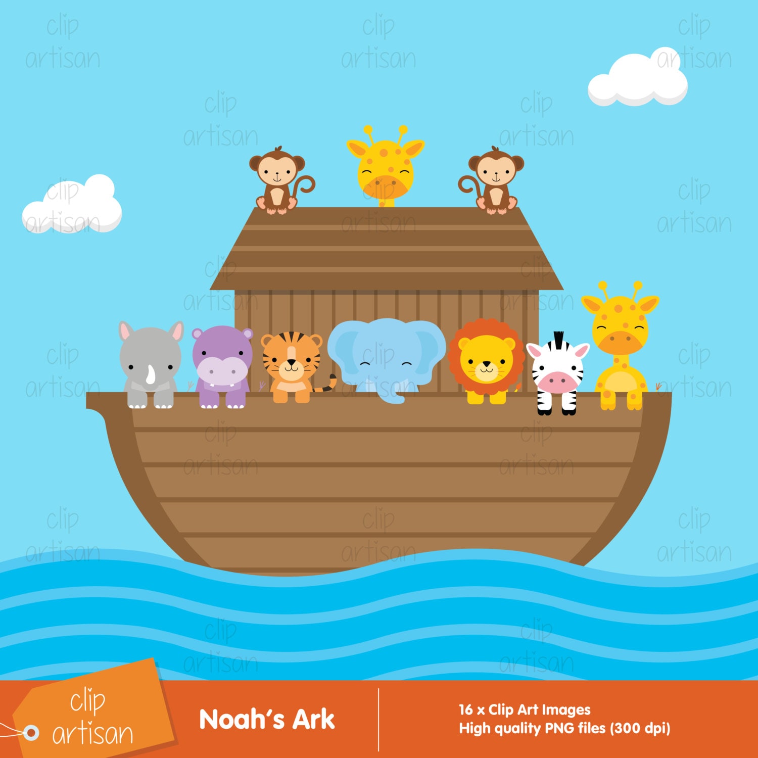 Noah's Ark Clipart / Ark Clip Art / Animal Clipart 