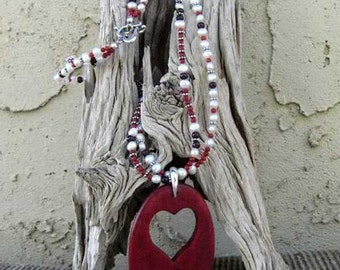 Sedona Valentine Heart Necklace with Freshwater Pearls