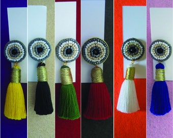 Pearl Earrings and ethnic tassels