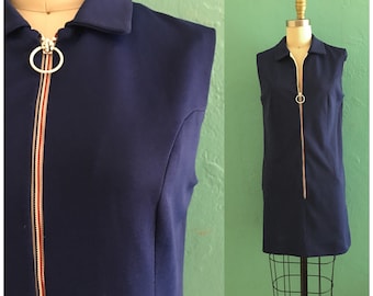 vintage 60's navy scooter dress // mini shift dress