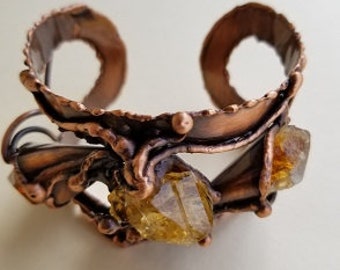 Copper Bracelet with Citrine