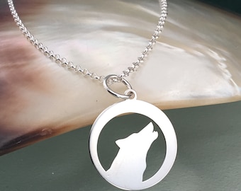 Silver necklace, wolf necklace, sterling silver necklace, animal necklace, charm necklace, delicate necklace, dainty necklace, wolf necklace