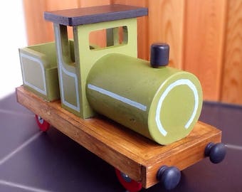 Miniature Wooden Toy Train Engine Large