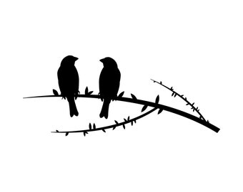 Birds on Branch Wall Decal