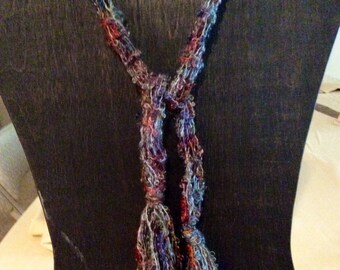 Handknit fringed scarf