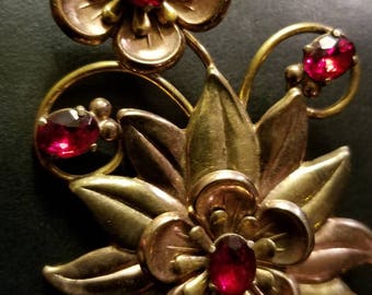 G.F Brooch over Sterling , Flower brooch