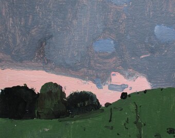 Return, Original Spring Landscape Painting on Paper, Stooshinoff