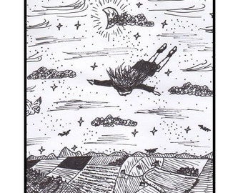 Flying Girl Greeting Card