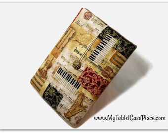 Tablet Case, iPad Cover, Music, Musical Instrument, iPad Mini Case, Kindle Fire Cover, Tablet Sleeve, Cozy, Handmade, FOAM Padding, Gift