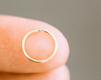 14K Solid Gold 20g Guage Round Open Wire Toe Ring Supplies Tragus Helix Cartilage Conch Nose Hoop Piercing Ear Studs Earring For Women Girl