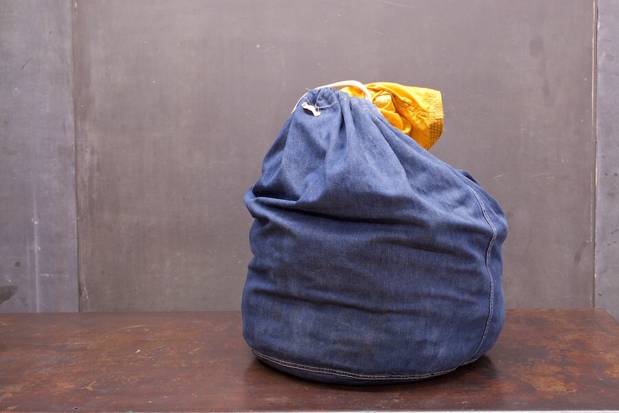 WW2 Military Navy Duffel Bag Denim Bespoke MidCentury