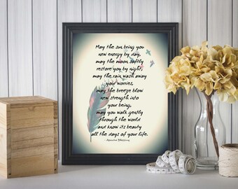 Apache Blessing, Native American Blessing, First Peoples Blessing, Native American Decor, Native American Print, Apache Indian Decor Print