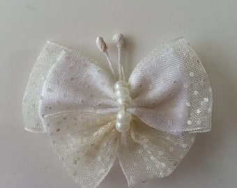 noeud papillon en ruban ivoire 55*40mm