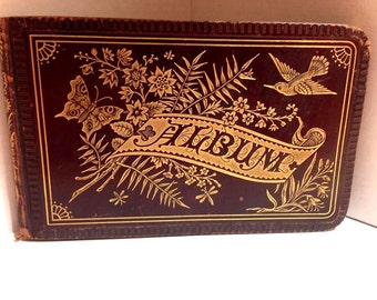 Antique Victorian Autograph Book, Circa 1882! Beautiful penmanship with Victorian Scrap, too!