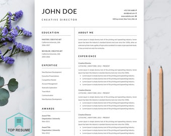 New Resume Template | CV | Professional & Creative Resume | Ms Word Resume | Resume + Cover Letter | Instant Download Resume | "John"