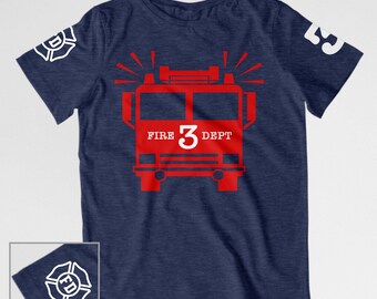 Firetruck birthday shirt toddler fire truck birthday shirt Toddler birthday firetruck t-shirt