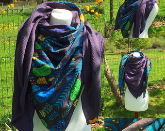 Very large square scarf woman was