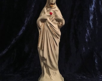 Vintage Ceramic Sacred Heart Of Jesus