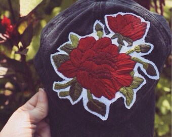 Handmade Embroidery Rose Flower Patch