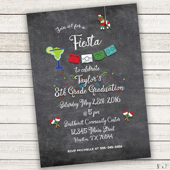 fiesta graduation invitations printable 8th grade graduation