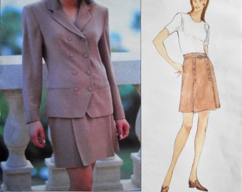 Vogue 1552. VTG Anne Klein II American Designer pattern. Anne Klein II skirt suit pattern. Double breasted blazer and pleat skirt. Sz 8-12.