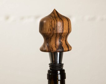 Zebra Wood Wine Bottle Stopper