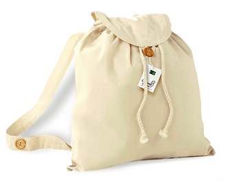 Organic Cotton Bag Festival Natural Backpack Cotton Jute Bag Drawstring Organic Cotton Drawstring