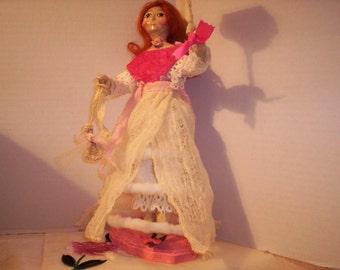 OOAK Paper Mache Queen Anne Doll Reproduction