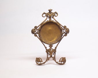 Victorian gold plated brass pocket watch stand, holder