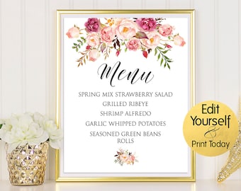 birthday menu template