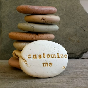 Personalized stones | customized clay word small stone | zen garden stones | personalized spa decor | personalized name stones