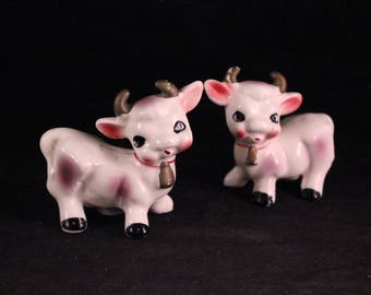 Set of Vintage Cow Salt and Pepper Shakers