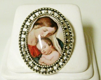 Madonna and child brooch/pin - BR02-071