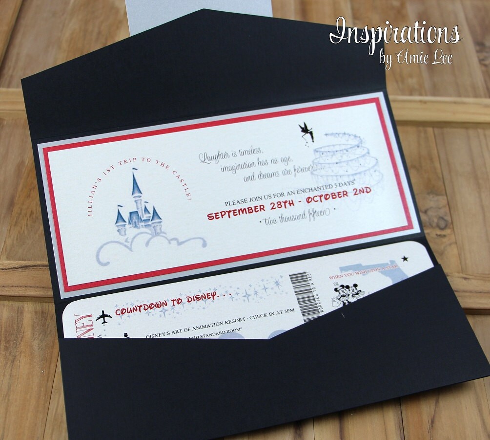 Disney Wedding Invitations Disney Boarding Pass Wedding PLEASE READ CAREFULLY ---------------------------------------------- All of our designs are easily customized with beautiful card stocks